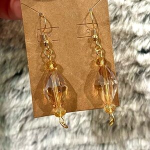 Elegant Gold Crystal Drop Earrings